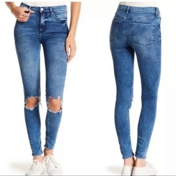 Free People Denim - *FLASH SALE* Free People High Waisted Skinny Distressed Jeans